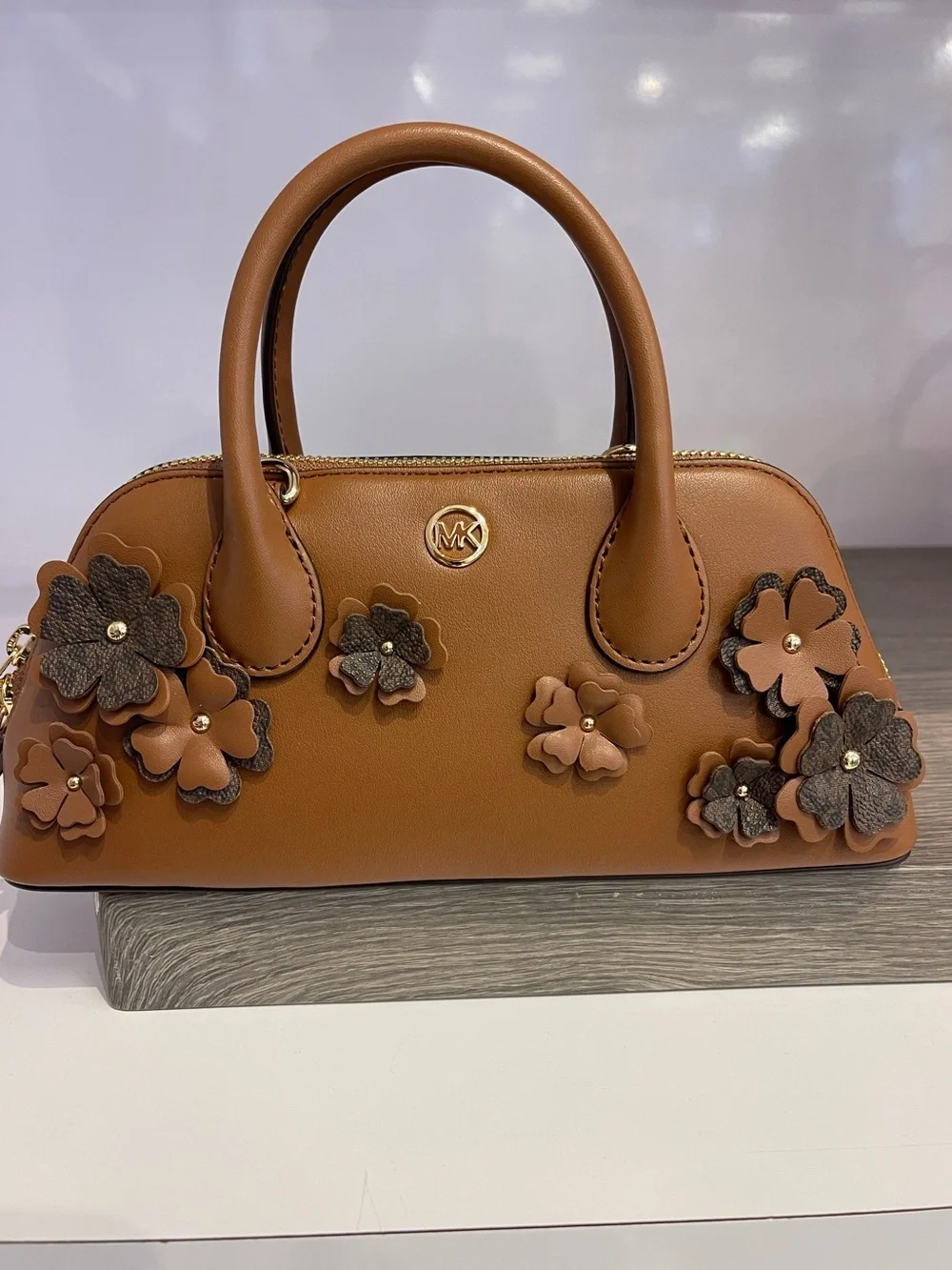 MICHAEL KORS Petra Sm Signature Logo Floral Embellished Crossbody Luggage  NWT